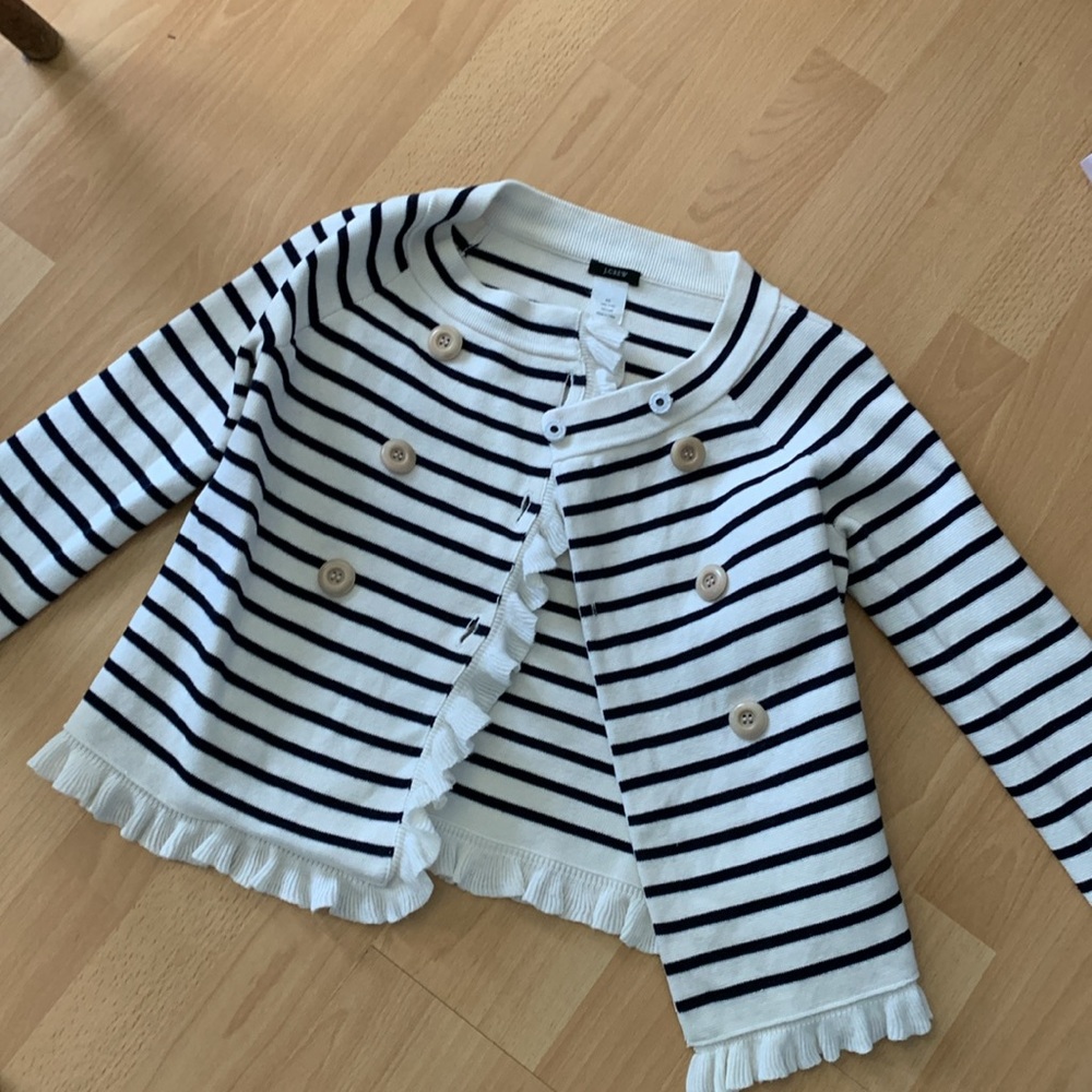 J. Crew Black and White Striped Cardigan - Picture 14 of 16